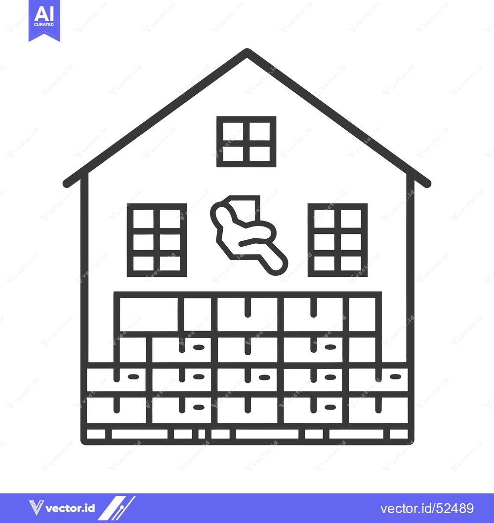 Premium Vector dari Line art illustration of a house with a couch and shelves