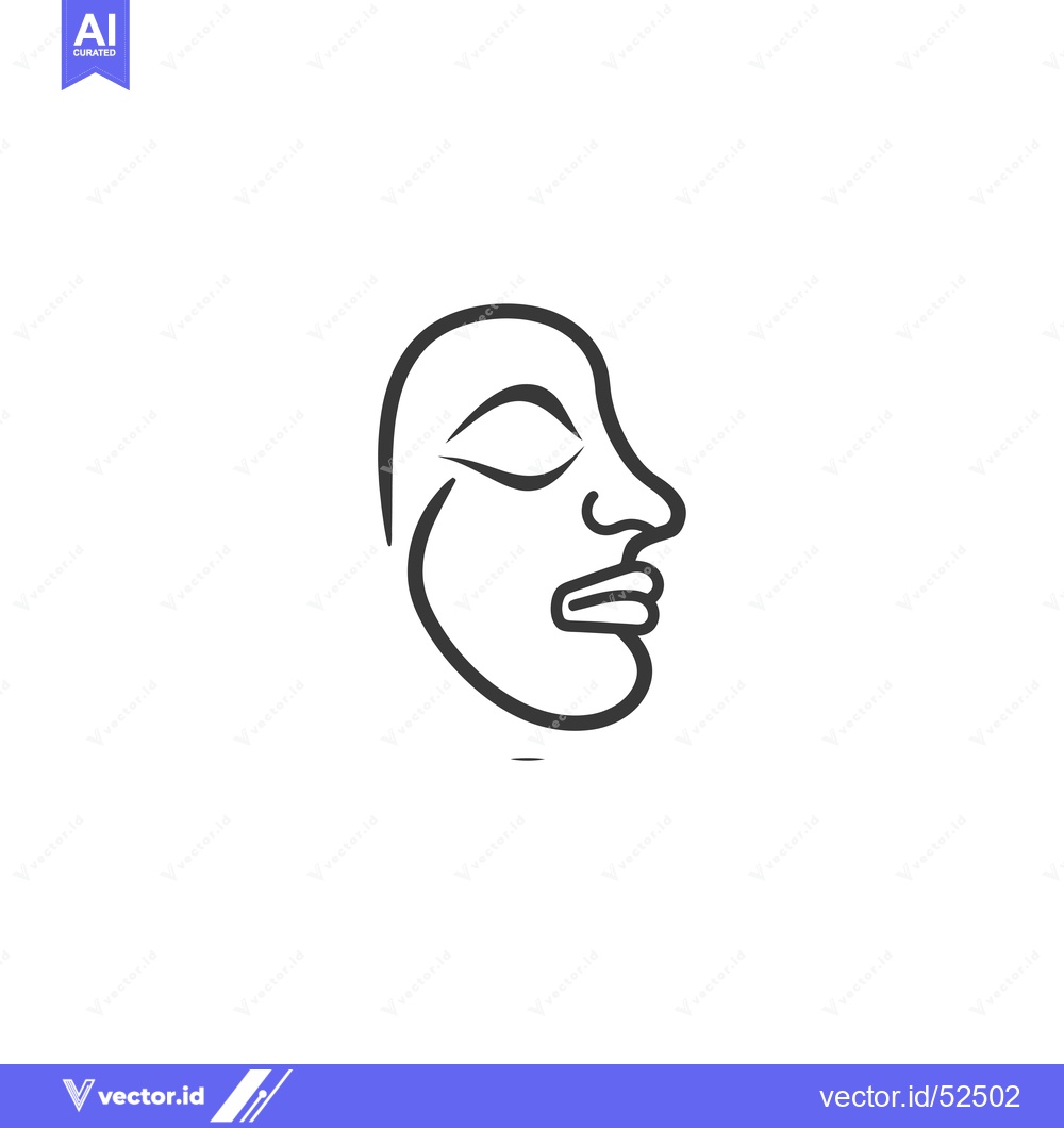 Premium Vector of Line Art Illustration of a Human Face in Profile