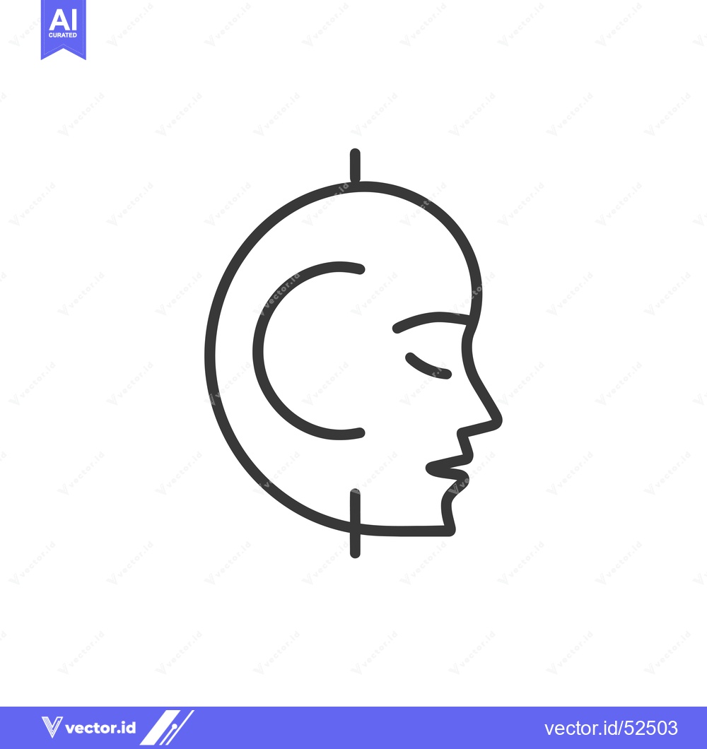 Premium Vector of Line art illustration of a human face in profile with closed eyes