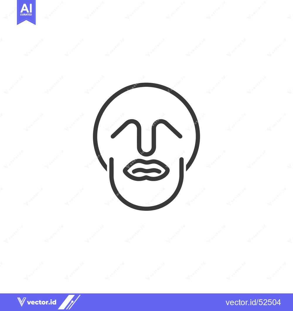 Premium Vector of Line Art Illustration of a Human Face with Closed Eyes and Open Mouth