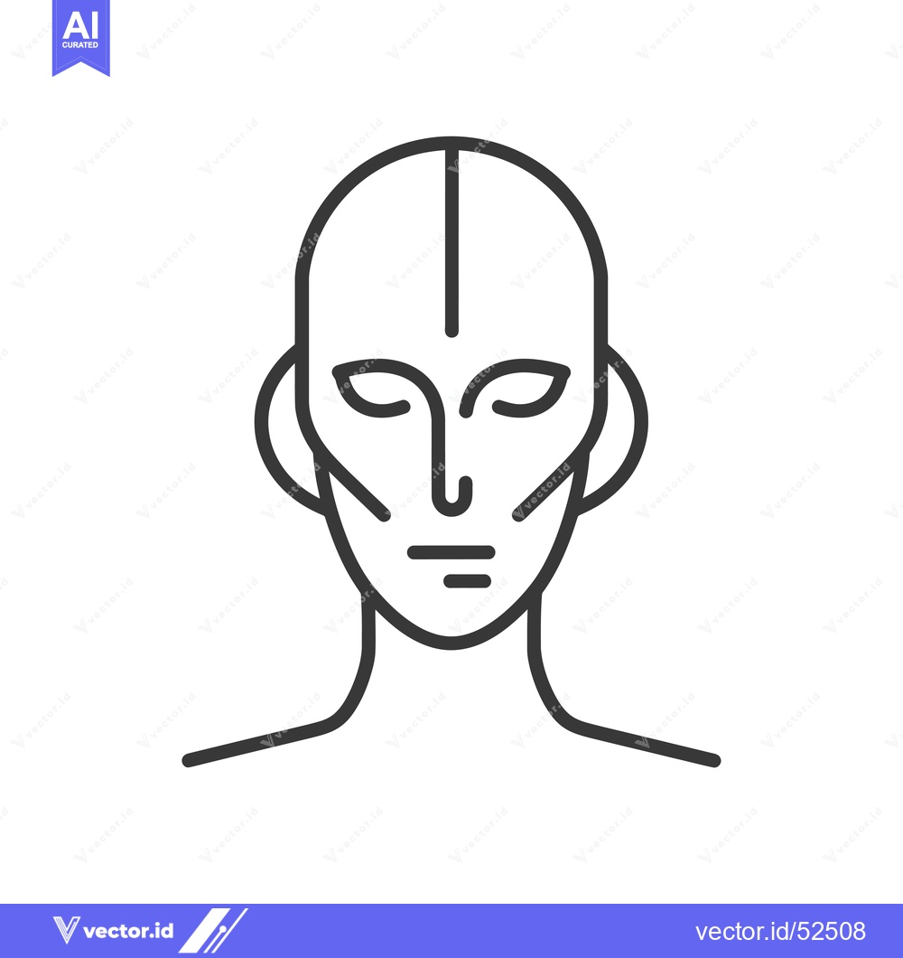 Premium Vector dari Line Art Illustration of a Human Head and Neck