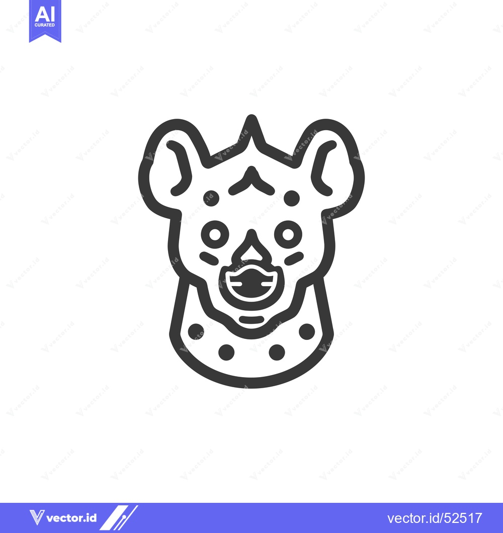 Premium Vector dari Line Art Illustration of a Hyena Head