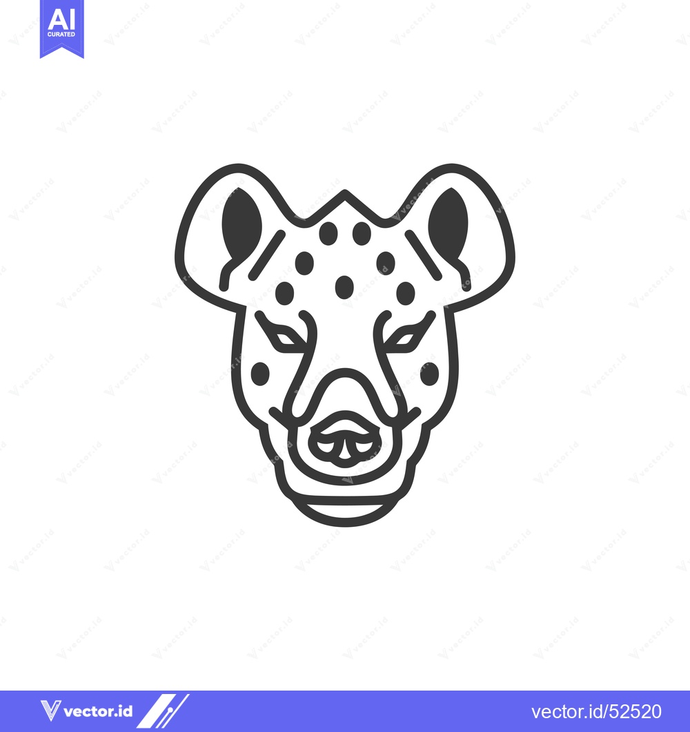 Premium Vector dari Line art illustration of a hyena's head