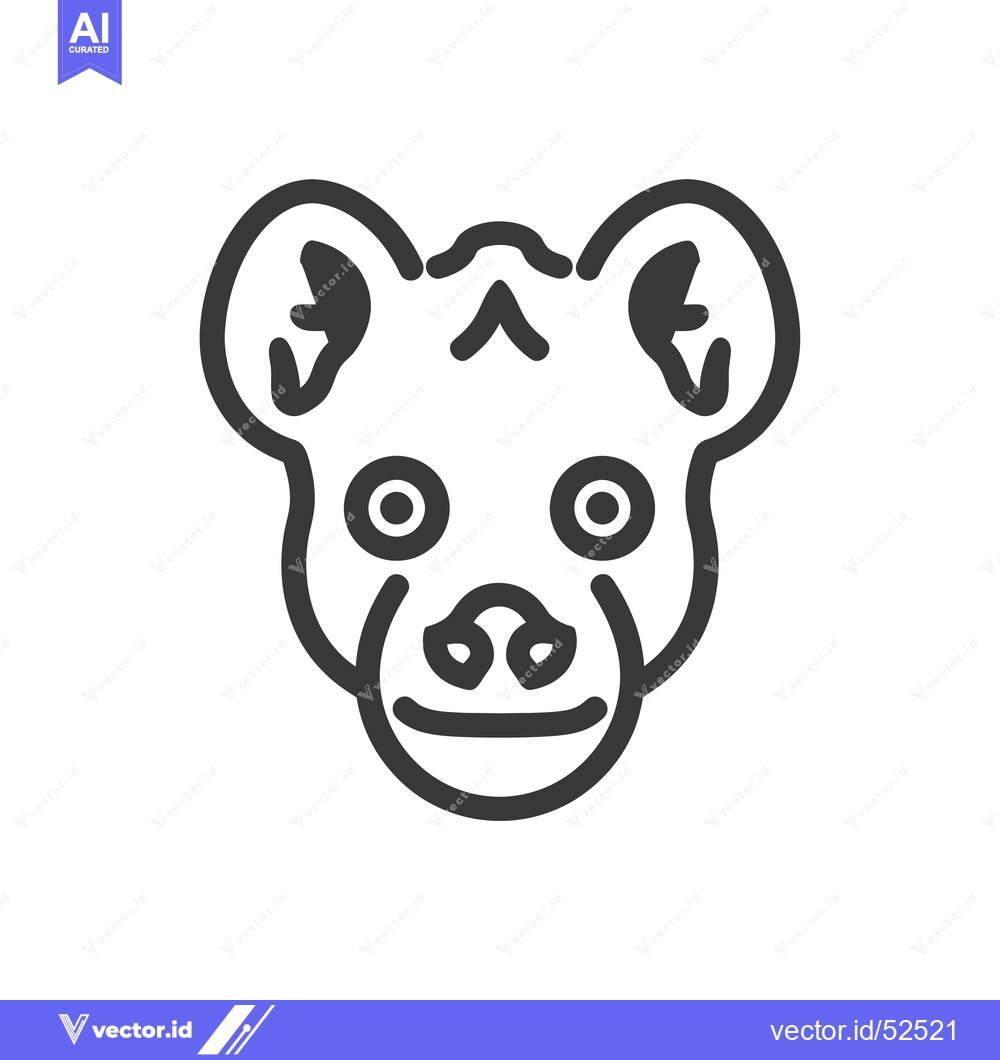 Premium Vector of Line art illustration of a hyena's head