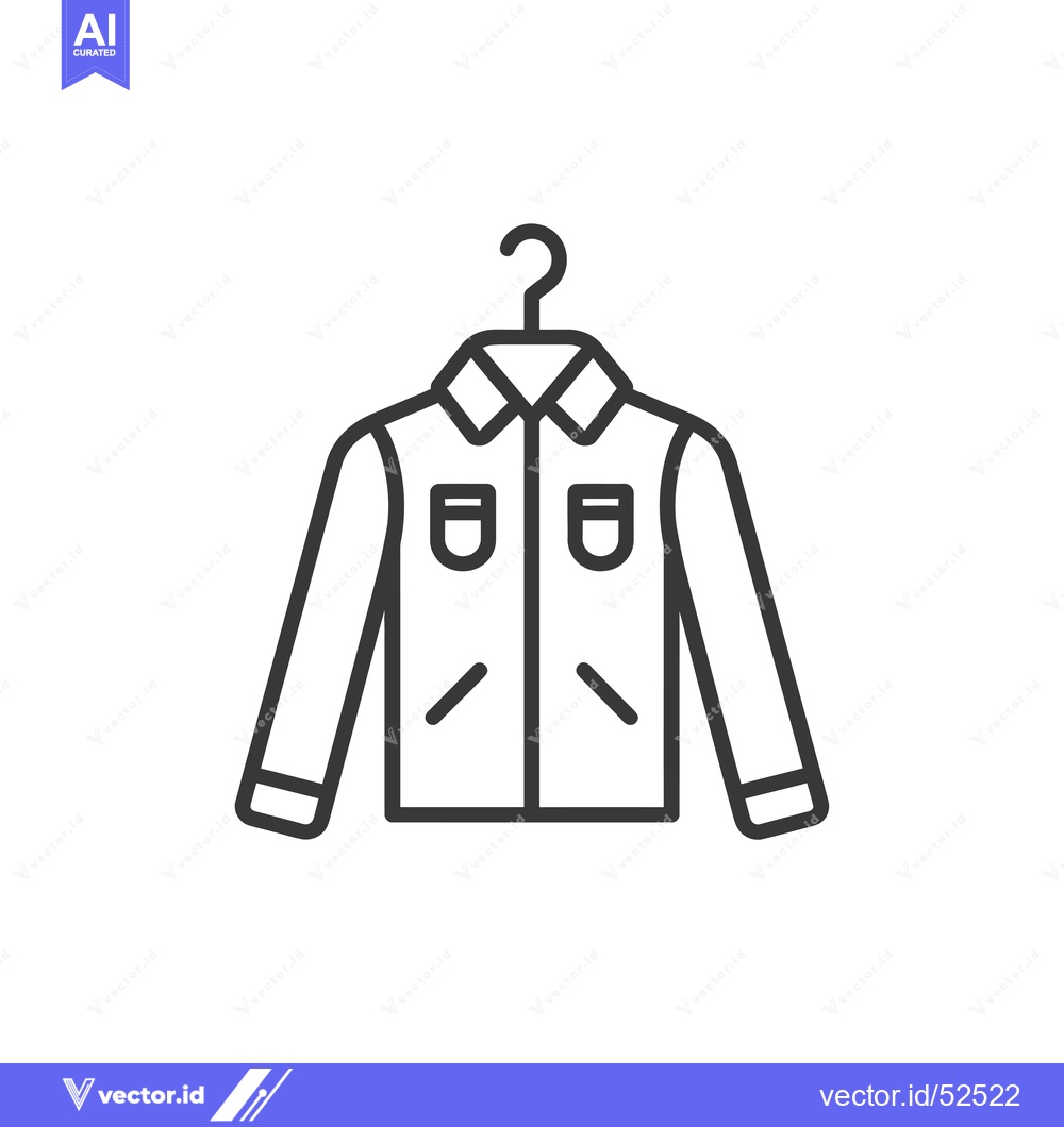 Premium Vector of Line art illustration of a jacket hanging on a hook