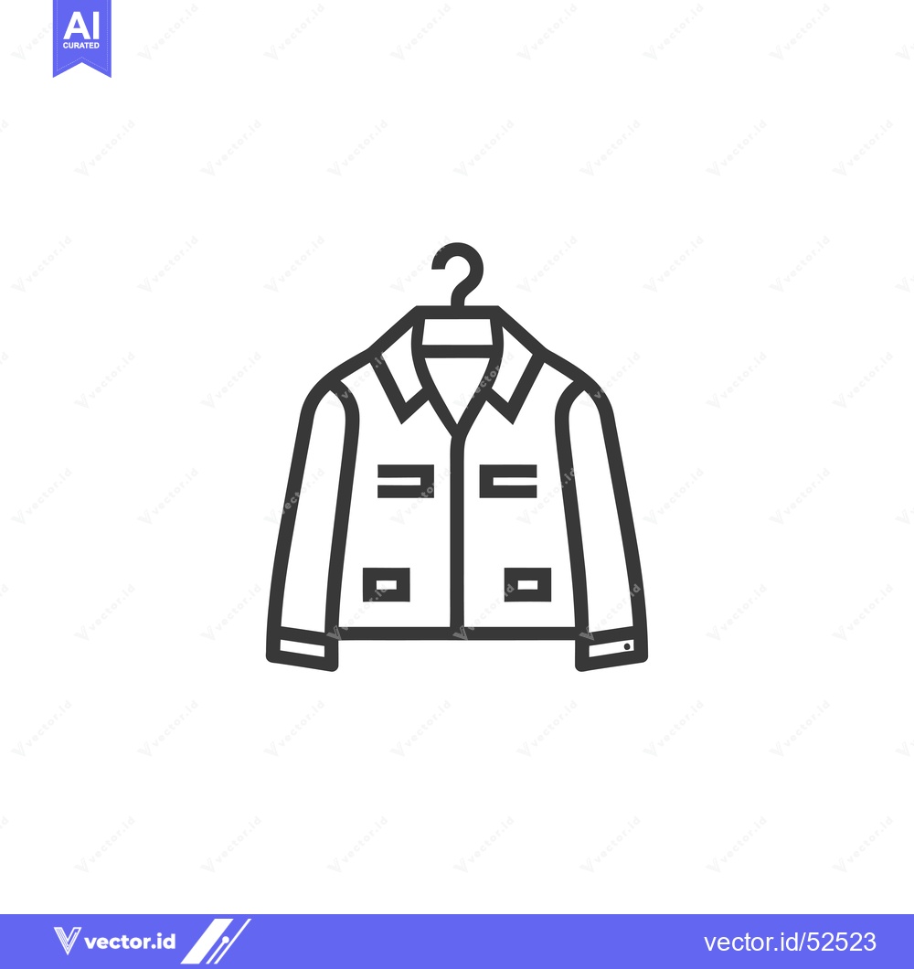 Premium Vector of Line Art Illustration of a Jacket on a Hanger