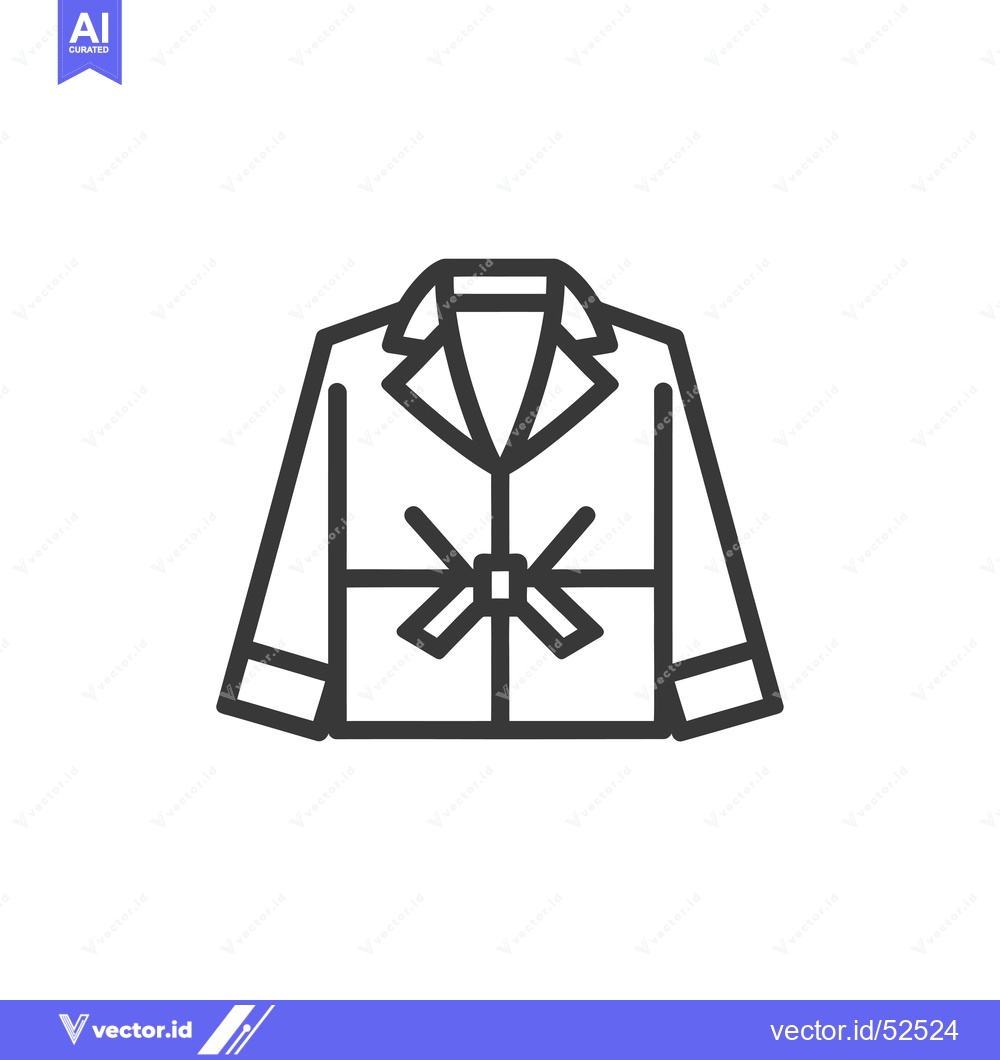 Premium Vector dari Line art illustration of a jacket with a bow tie