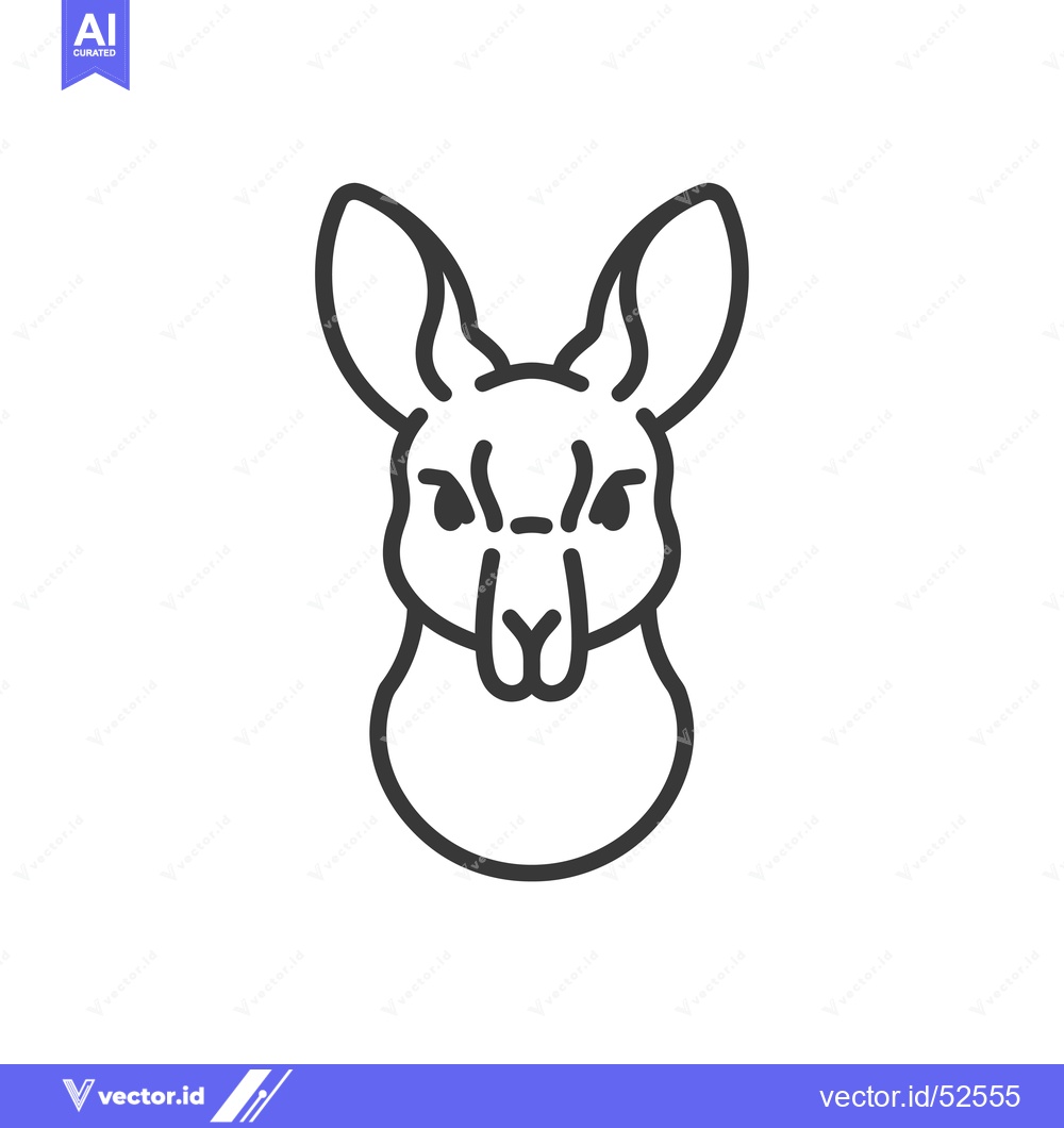 Premium Vector dari Line Art Illustration of a Kangaroo's Head