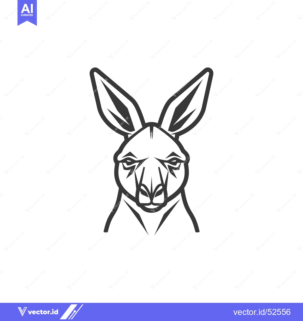 Premium Vector dari Line Art Illustration of a Kangaroo's Head
