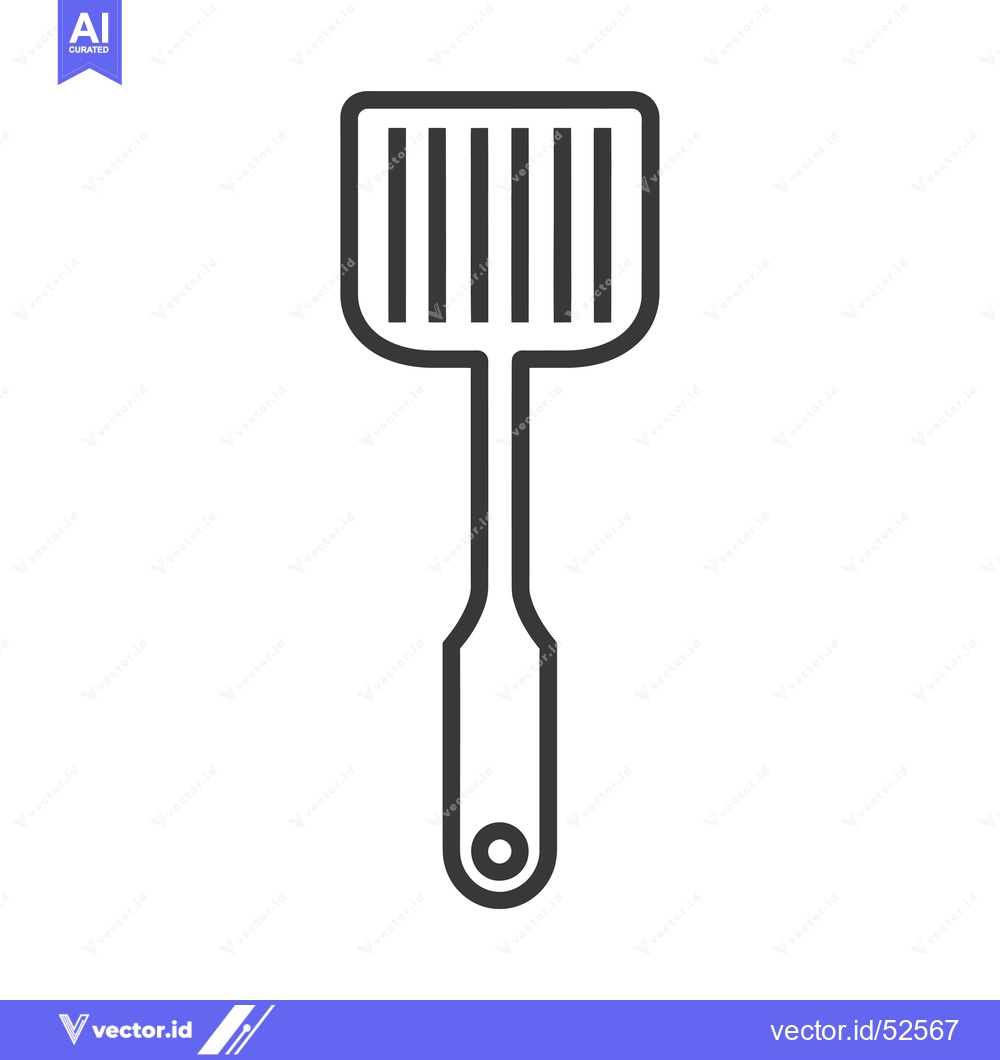 Premium Vector dari Line Art Illustration of a Kitchen Spatula