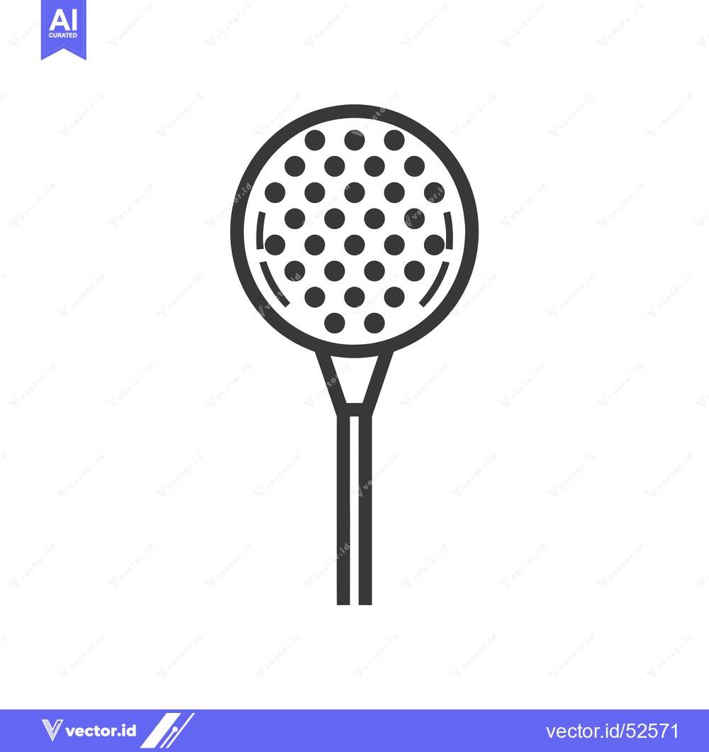 Premium Vector of Line art illustration of a kitchen utensil with a round head and holes