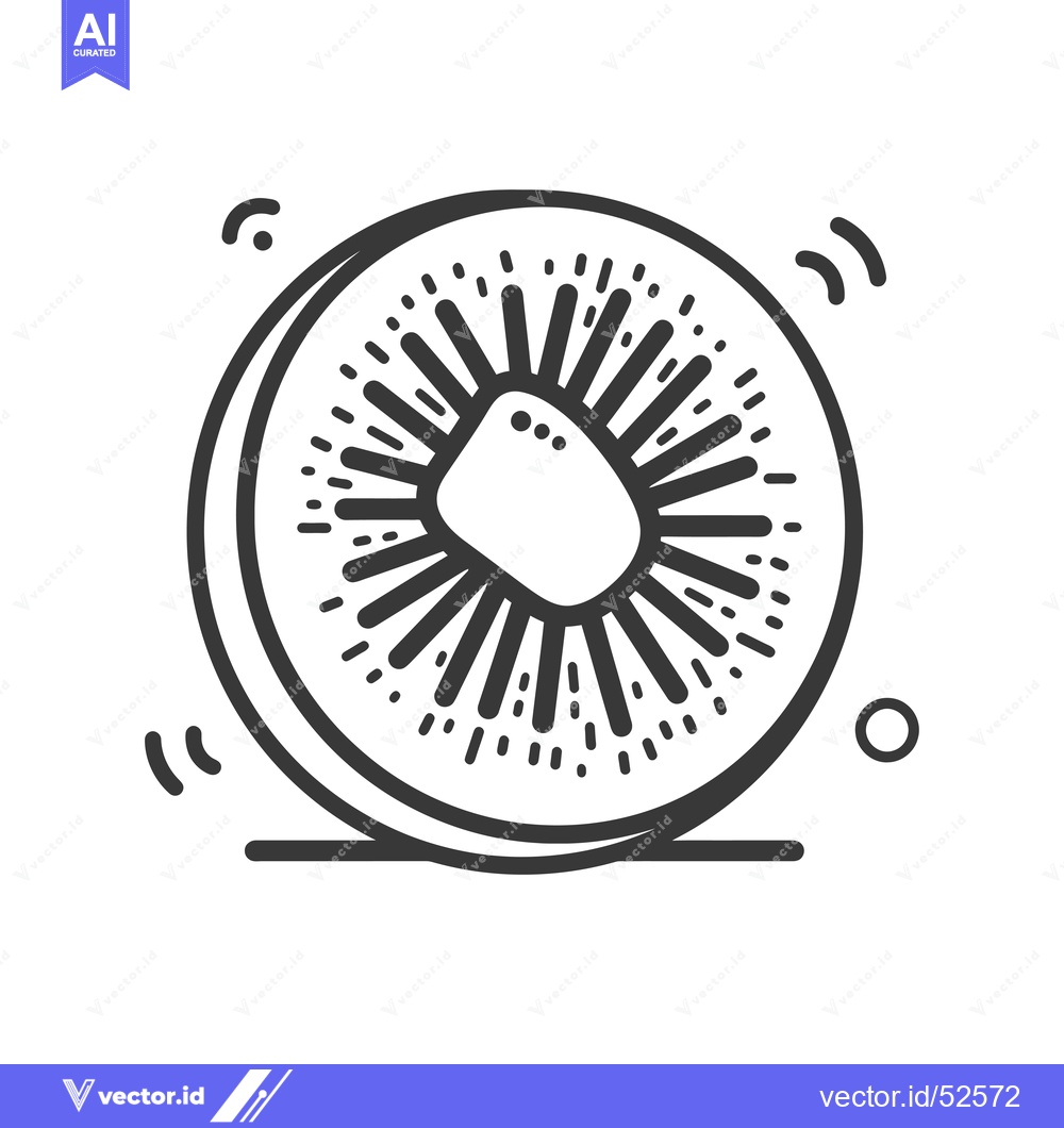 Premium Vector dari Line art illustration of a kiwi fruit slice