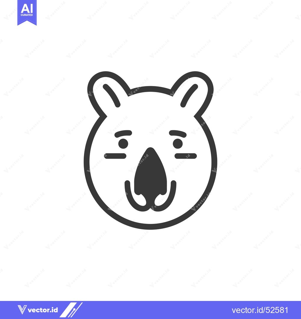 Premium Vector dari Line Art Illustration of a Koala's Face