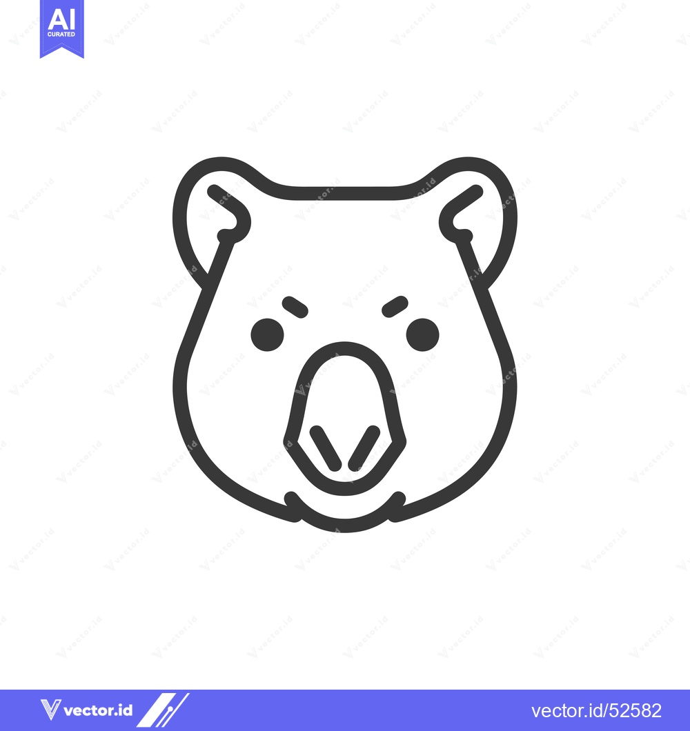 Premium Vector dari Line Art Illustration of a Koala's Face