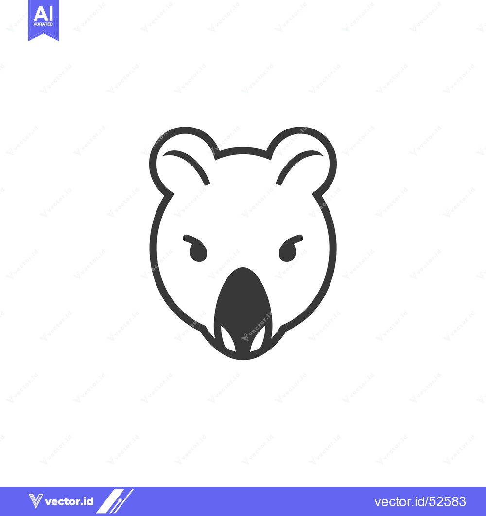 Premium Vector dari Line Art Illustration of a Koala's Face