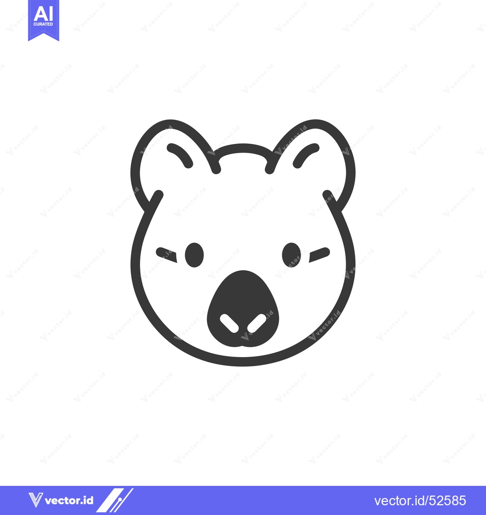 Premium Vector dari Line Art Illustration of a Koala's Head