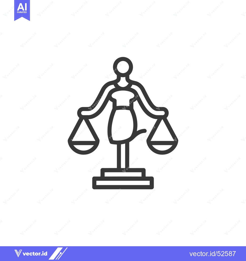 Premium Vector dari Line Art Illustration of a Lady Justice Statue