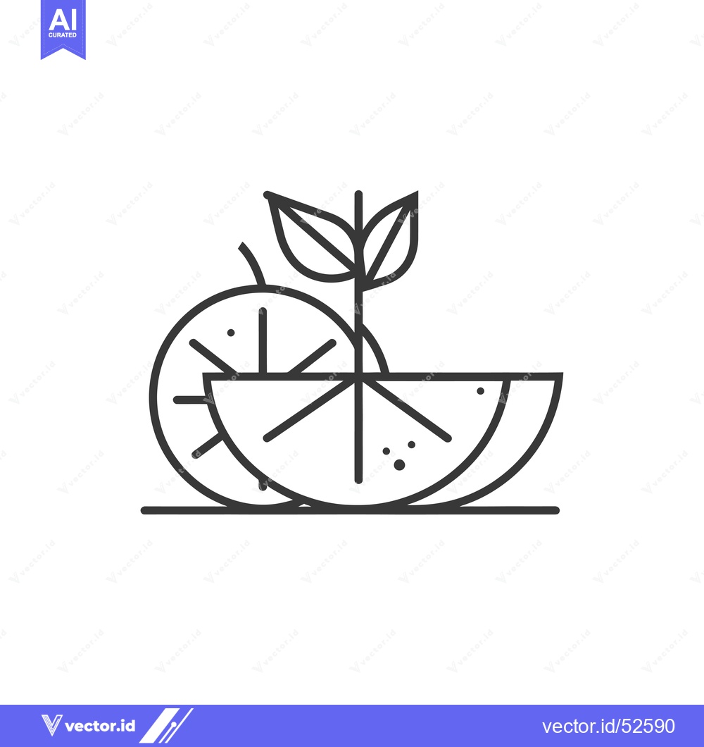 Premium Vector dari Line Art Illustration of a Lemon with a Sprout Growing from It