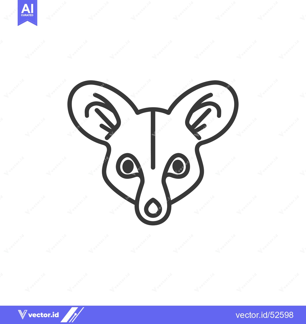 Premium Vector dari Line Art Illustration of a Lemur's Face