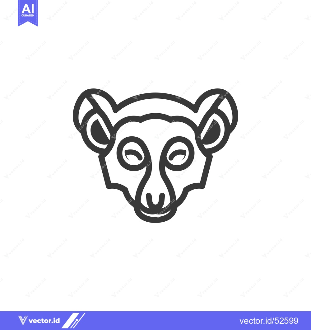 Premium Vector dari Line art illustration of a lemur's head