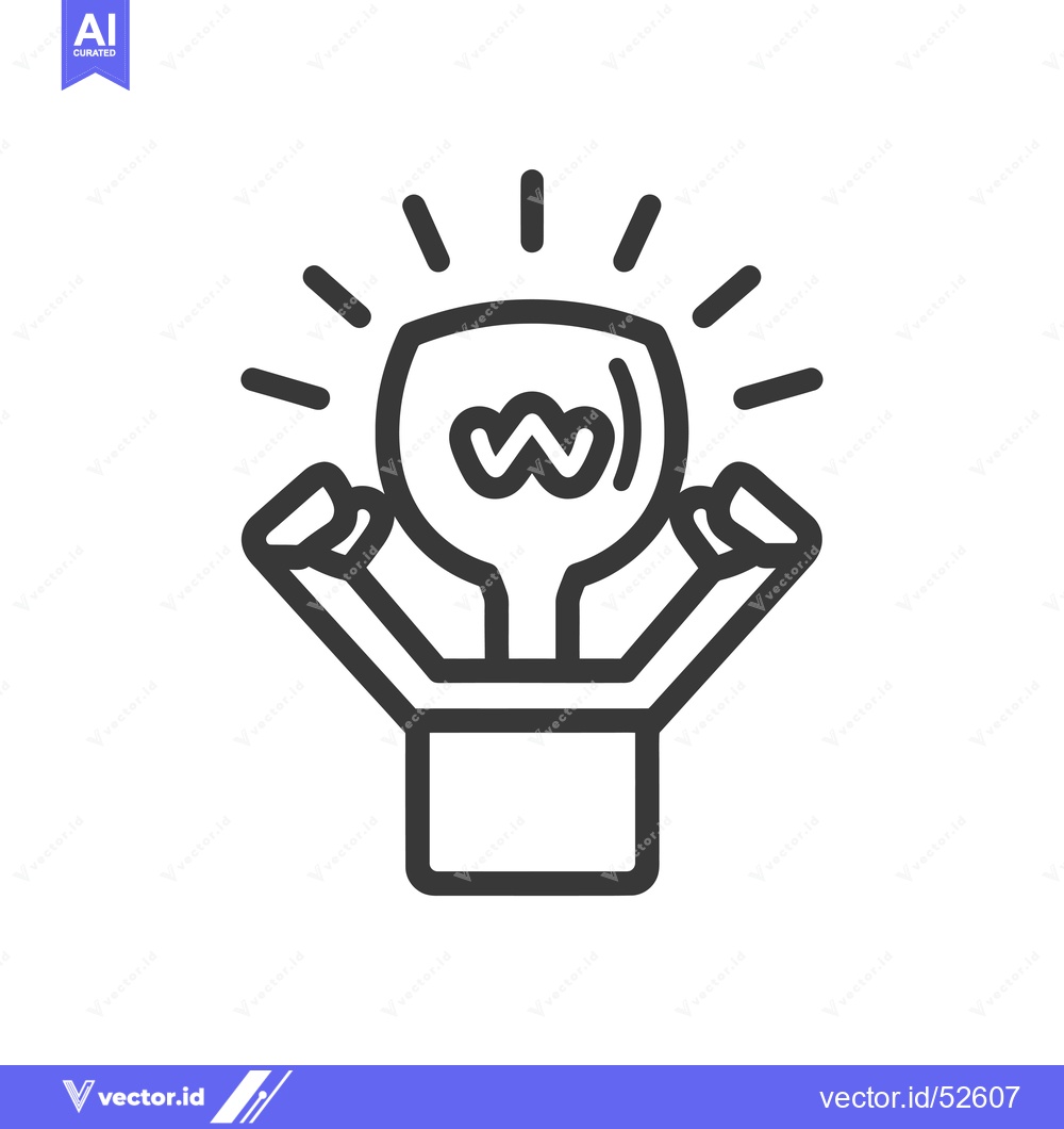 Premium Vector dari Line Art Illustration of a Light Bulb with a W Inside