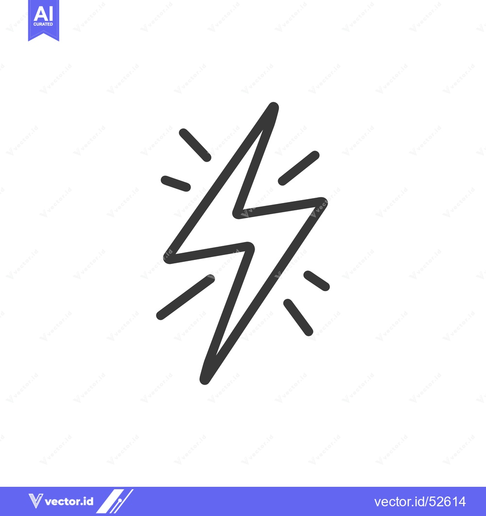 Premium Vector of Line Art Illustration of a Lightning Bolt with Radiating Lines