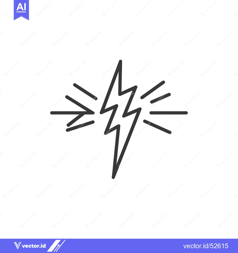 Premium Vector dari Line Art Illustration of a Lightning Bolt with Rays Emanating From It