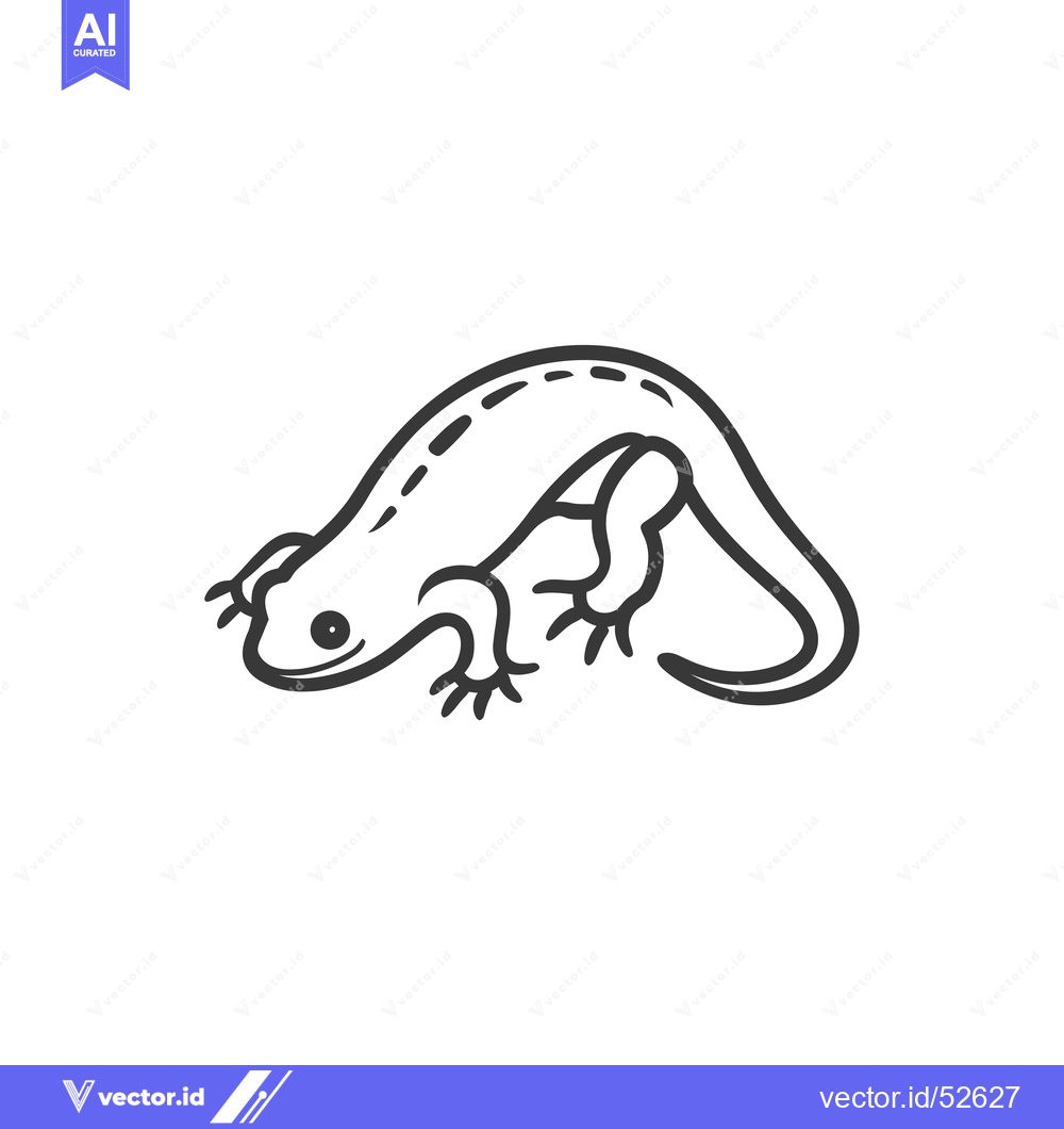 Premium Vector dari Line Art Illustration of a Lizard with a Long Tail