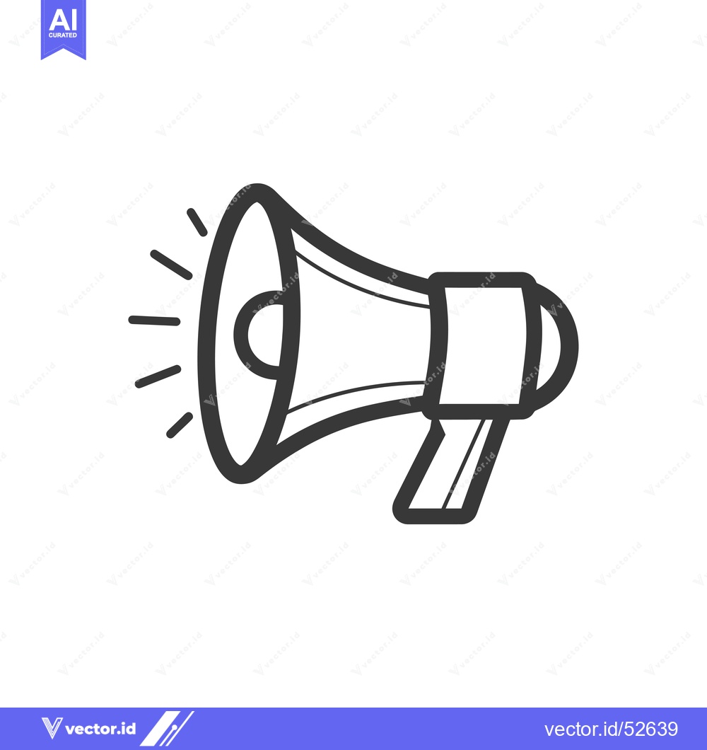 Premium Vector dari Line Art Illustration of a Loudspeaker with Sound Waves