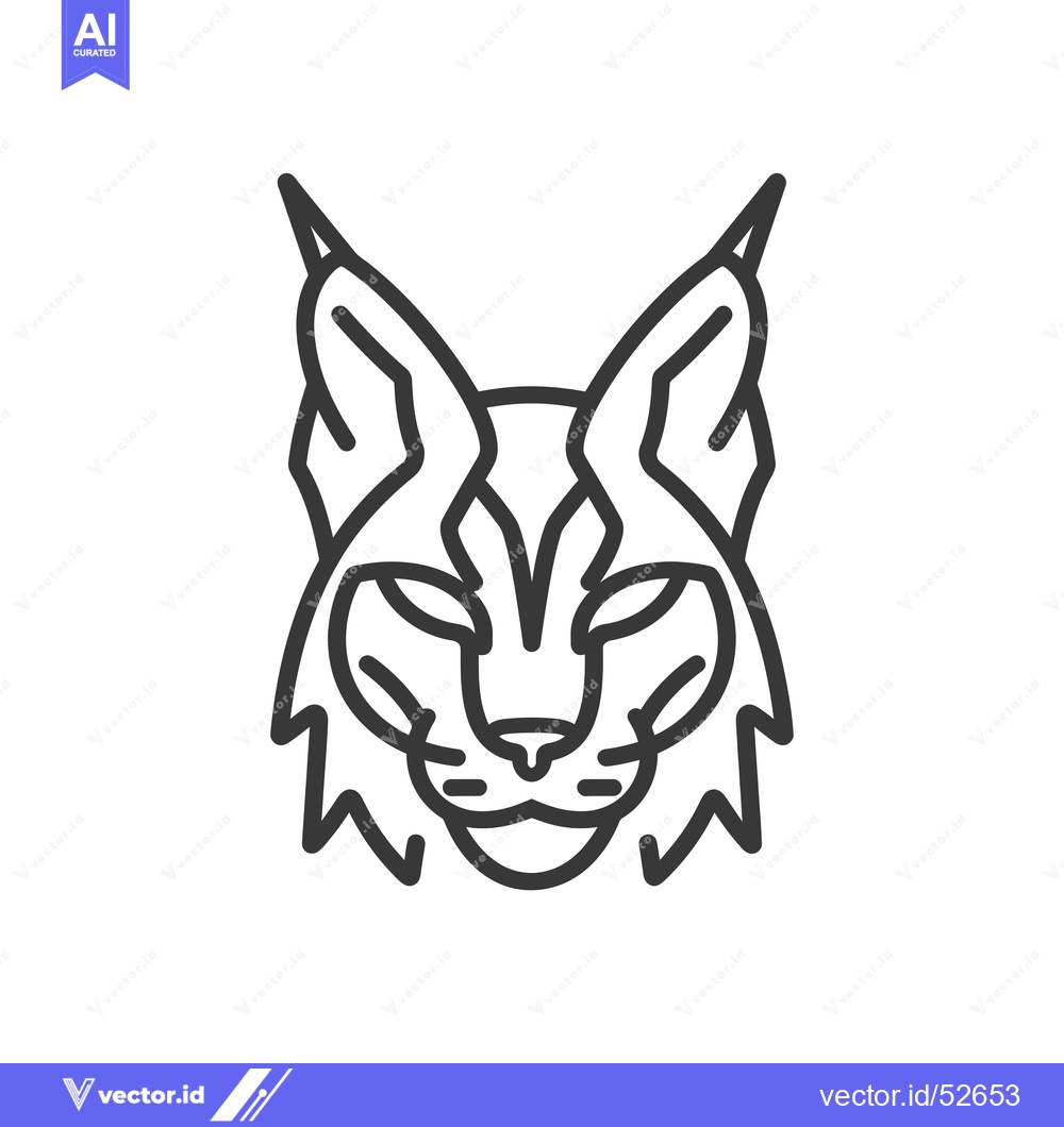Premium Vector dari Line art illustration of a lynx's head