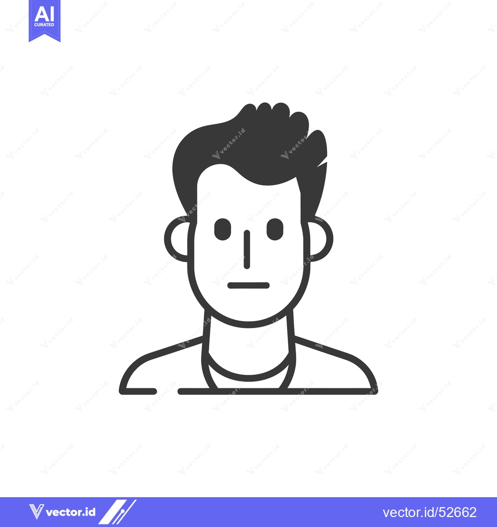 Premium Vector dari Line art illustration of a male face with short hair