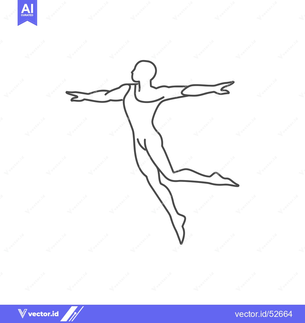 Premium Vector dari Line Art Illustration of a Male Figure in a Gymnastics Pose