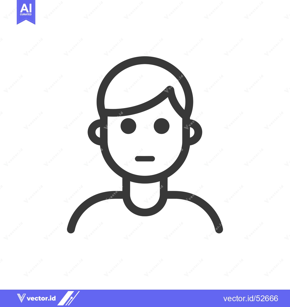 Premium Vector of Line Art Illustration of a Male Profile with Short Hair