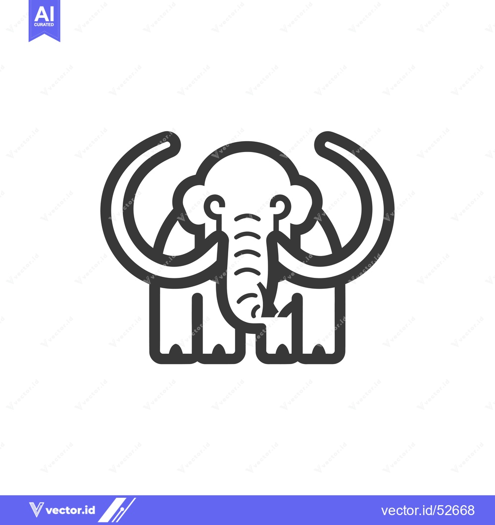 Premium Vector dari Line Art Illustration of a Mammoth
