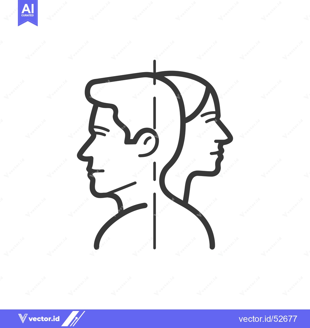 Premium Vector dari Line Art Illustration of a Man and Woman's Profile