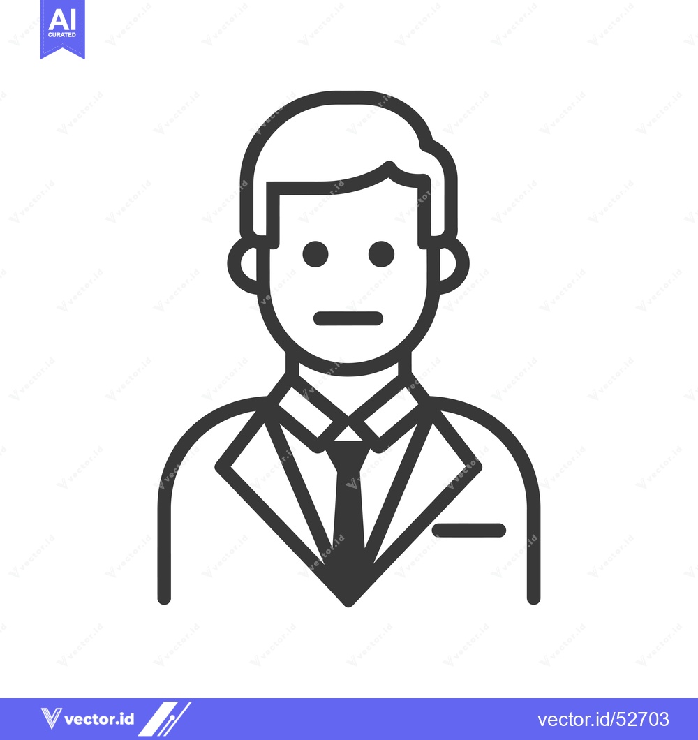 Premium Vector of Line Art Illustration of a Man in a Suit
