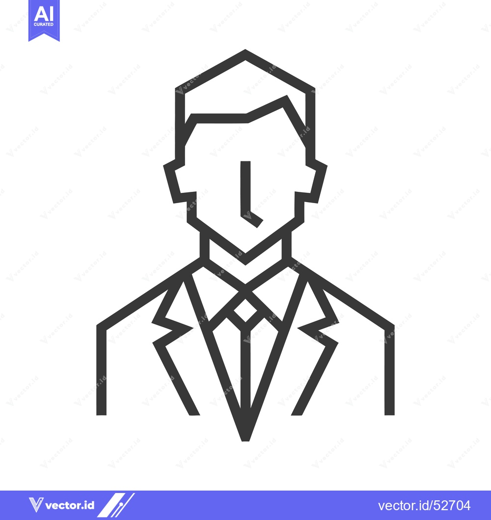 Premium Vector of Line art illustration of a man in a suit
