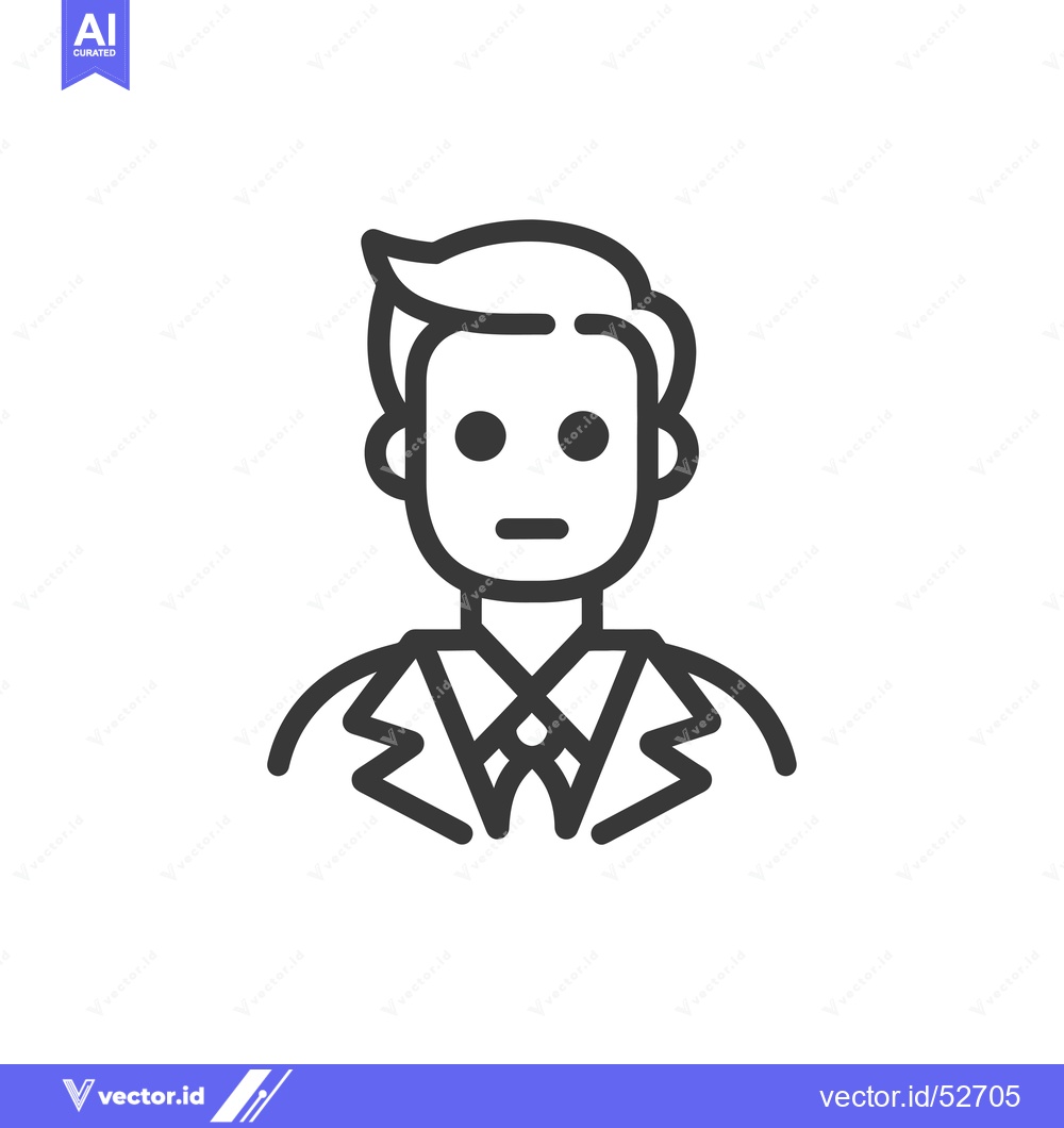 Premium Vector dari Line art illustration of a man in a suit