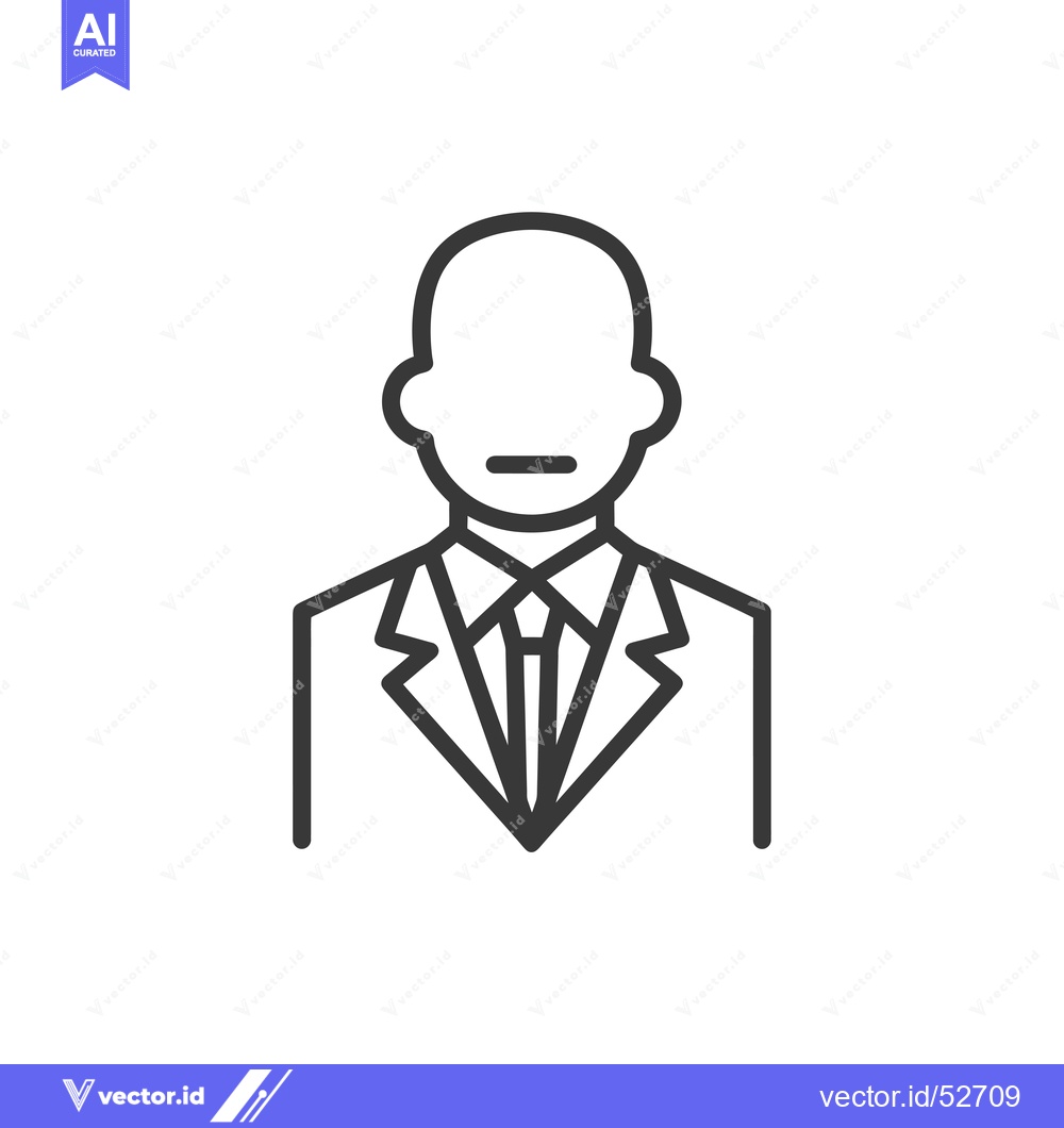 Premium Vector dari Line Art Illustration of a Man in a Suit and Tie