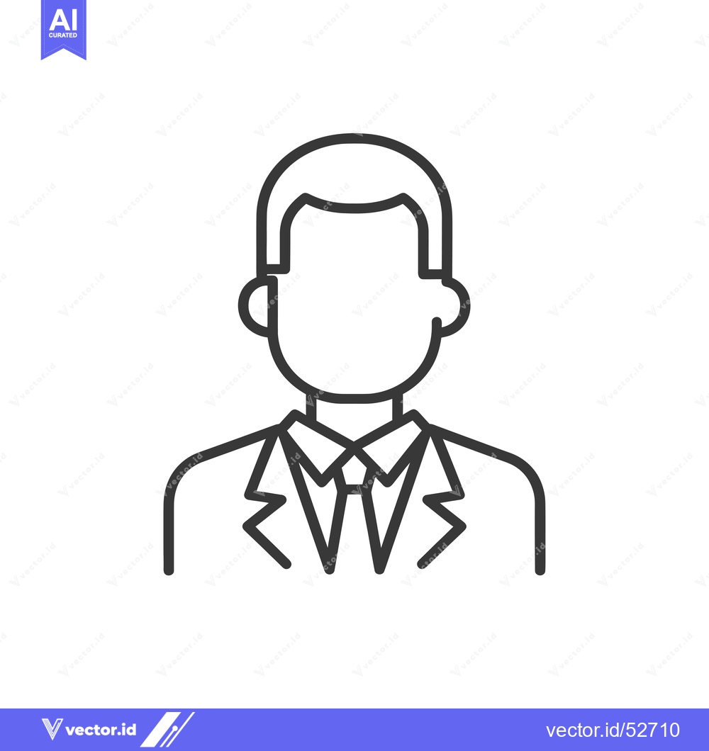 Premium Vector dari Line Art Illustration of a Man in a Suit and Tie