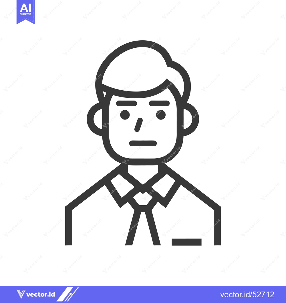 Premium Vector dari Line Art Illustration of a Man in a Suit and Tie