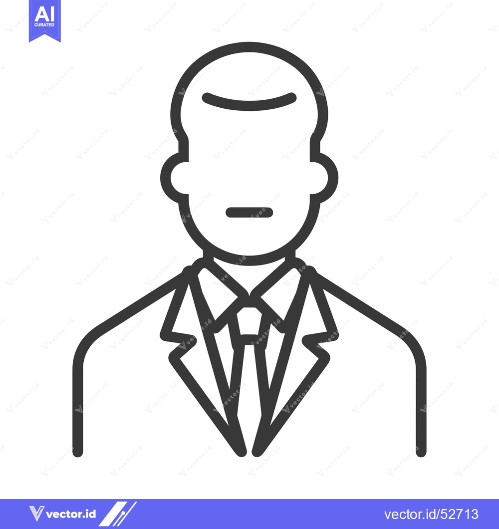 Premium Vector dari Line Art Illustration of a Man in a Suit and Tie