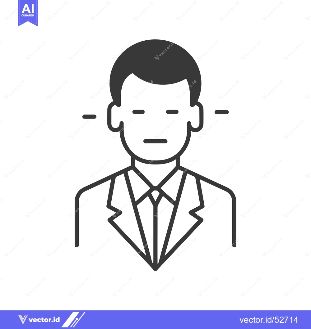 Premium Vector of Line Art Illustration of a Man in a Suit and Tie