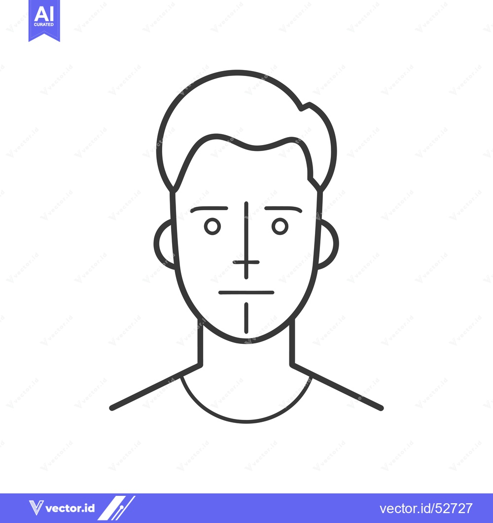 Premium Vector dari Line art illustration of a man's face