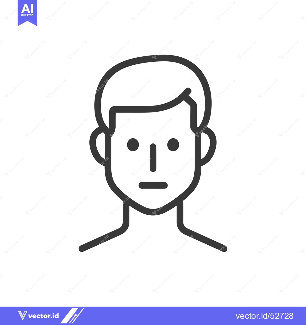 Premium Vector of Line Art Illustration of a Man's Face