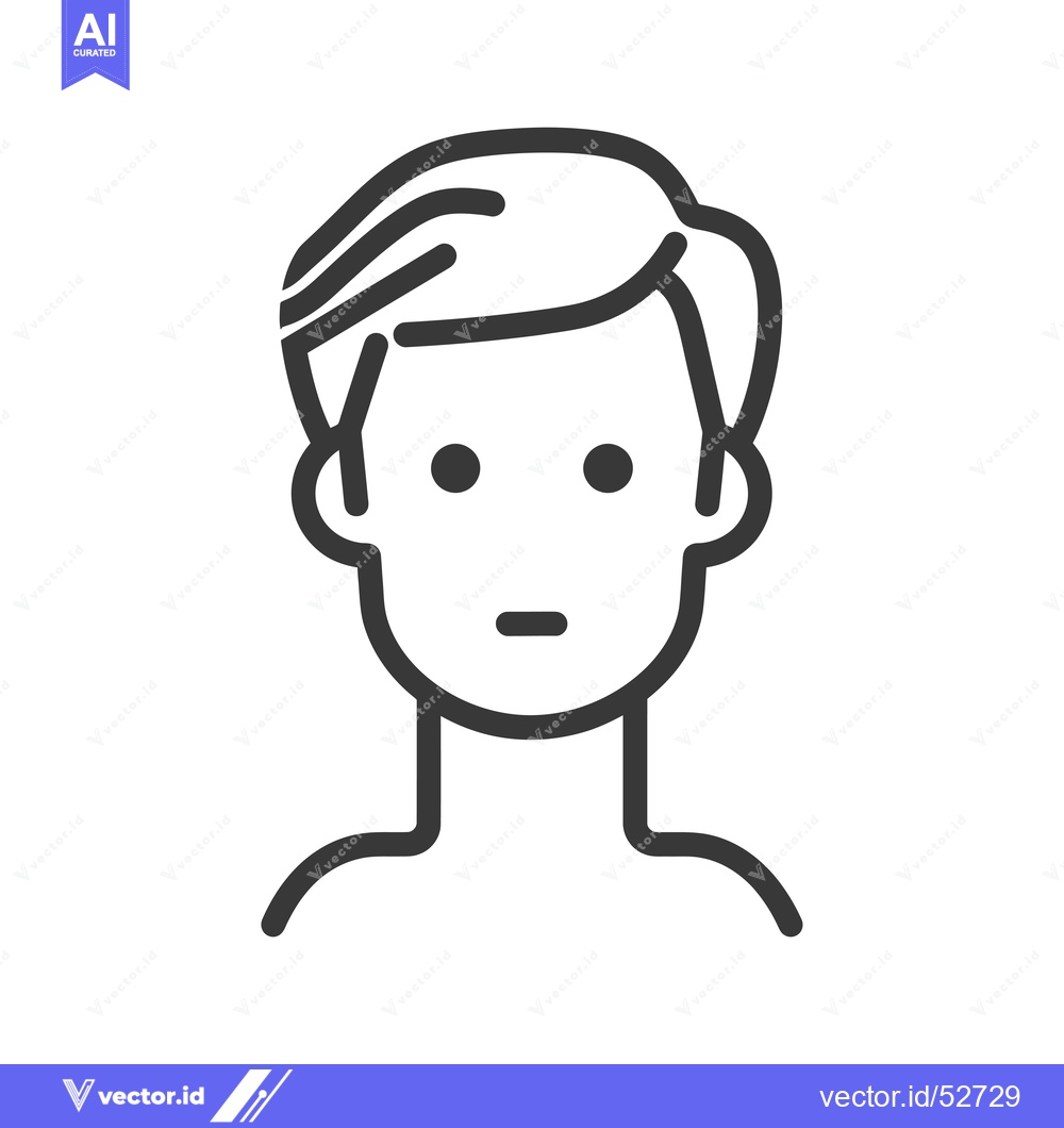 Premium Vector dari Line art illustration of a man's face