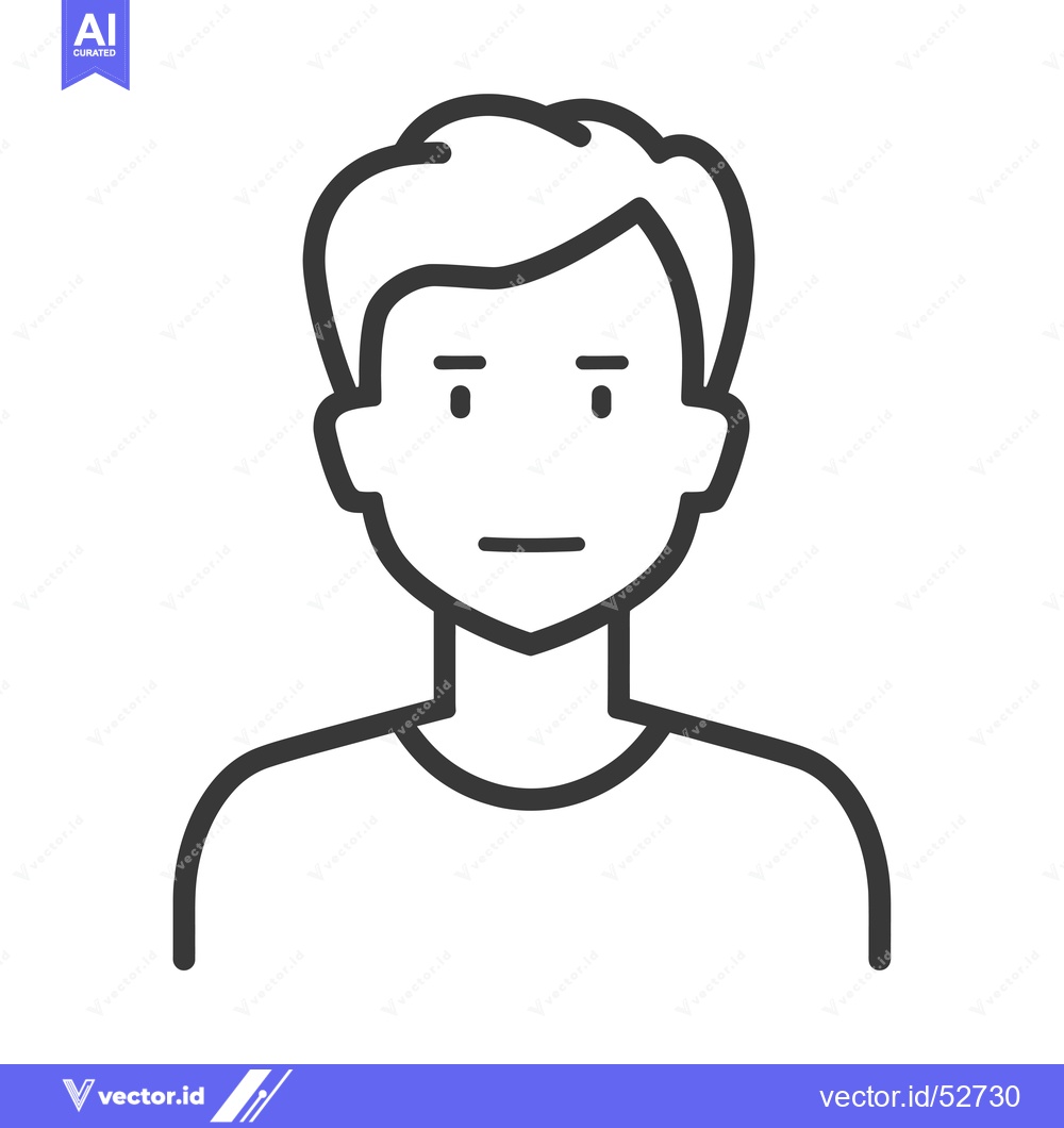 Premium Vector dari Line Art Illustration of a Man's Face and Shoulders