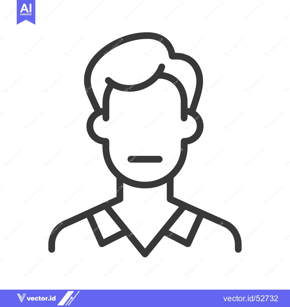 Premium Vector of Line Art Illustration of a Man's Face and Shoulders