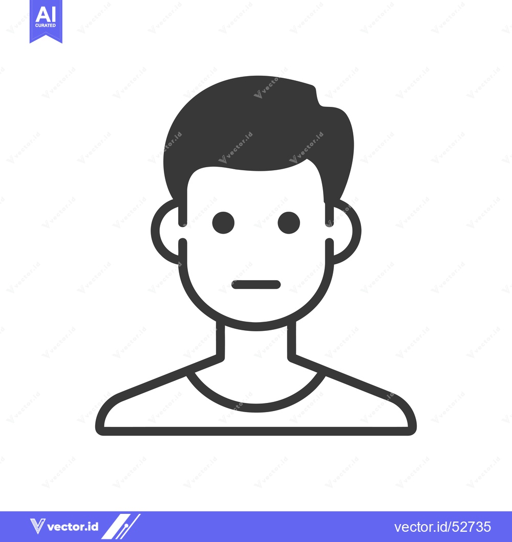 Premium Vector of Line art illustration of a man's face and upper body