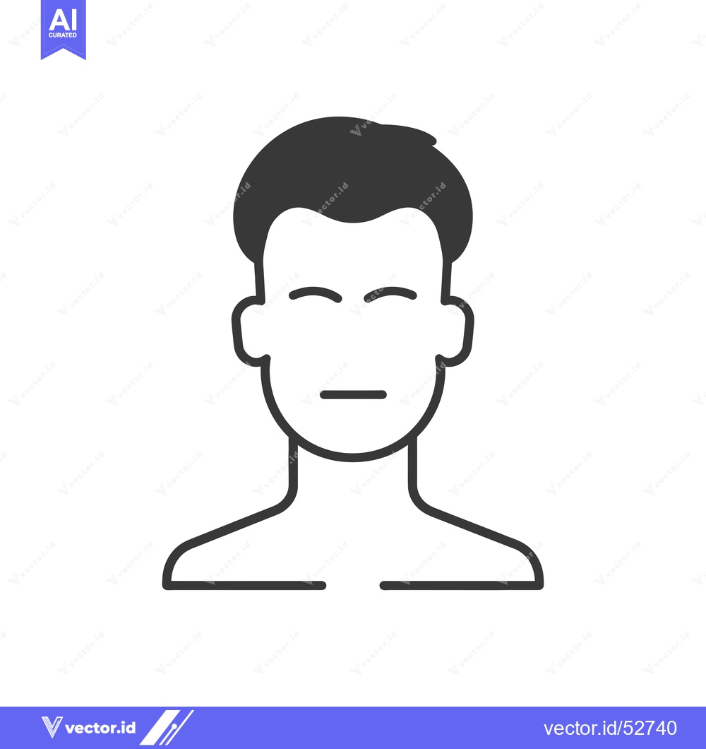Premium Vector of Line art illustration of a man's face with closed eyes